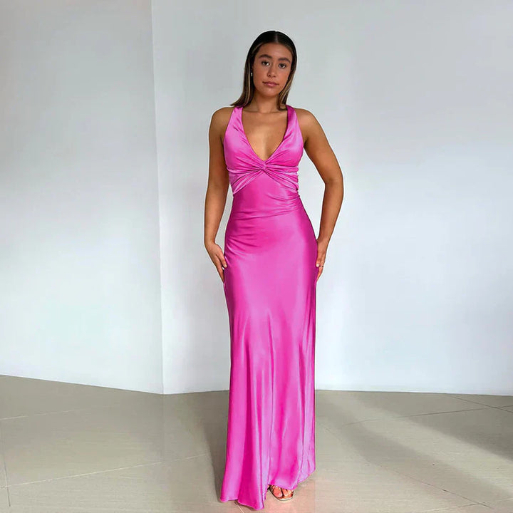 womens-maxi-dress-in-polyester-blend-with-halter-neck-and-open-back-3