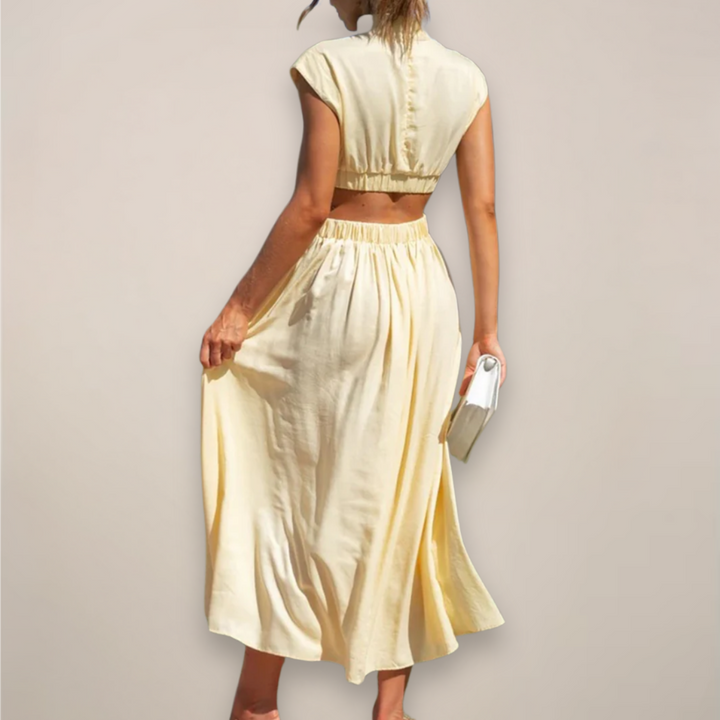 womens-maxi-dress-in-woven-material-with-waist-cutouts-and-high-neck-6