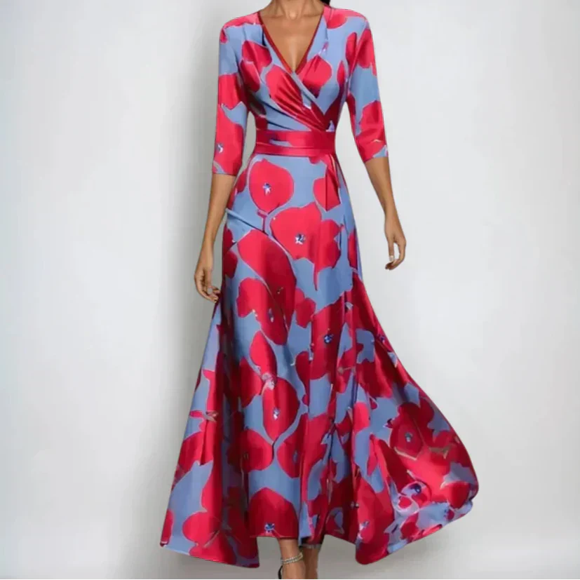 womens-maxi-wrap-dress-with-v-neck-and-3-4-sleeves-1