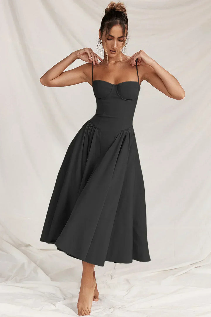 womens-midi-dress-in-woven-material-with-bust-seams-and-pockets-13