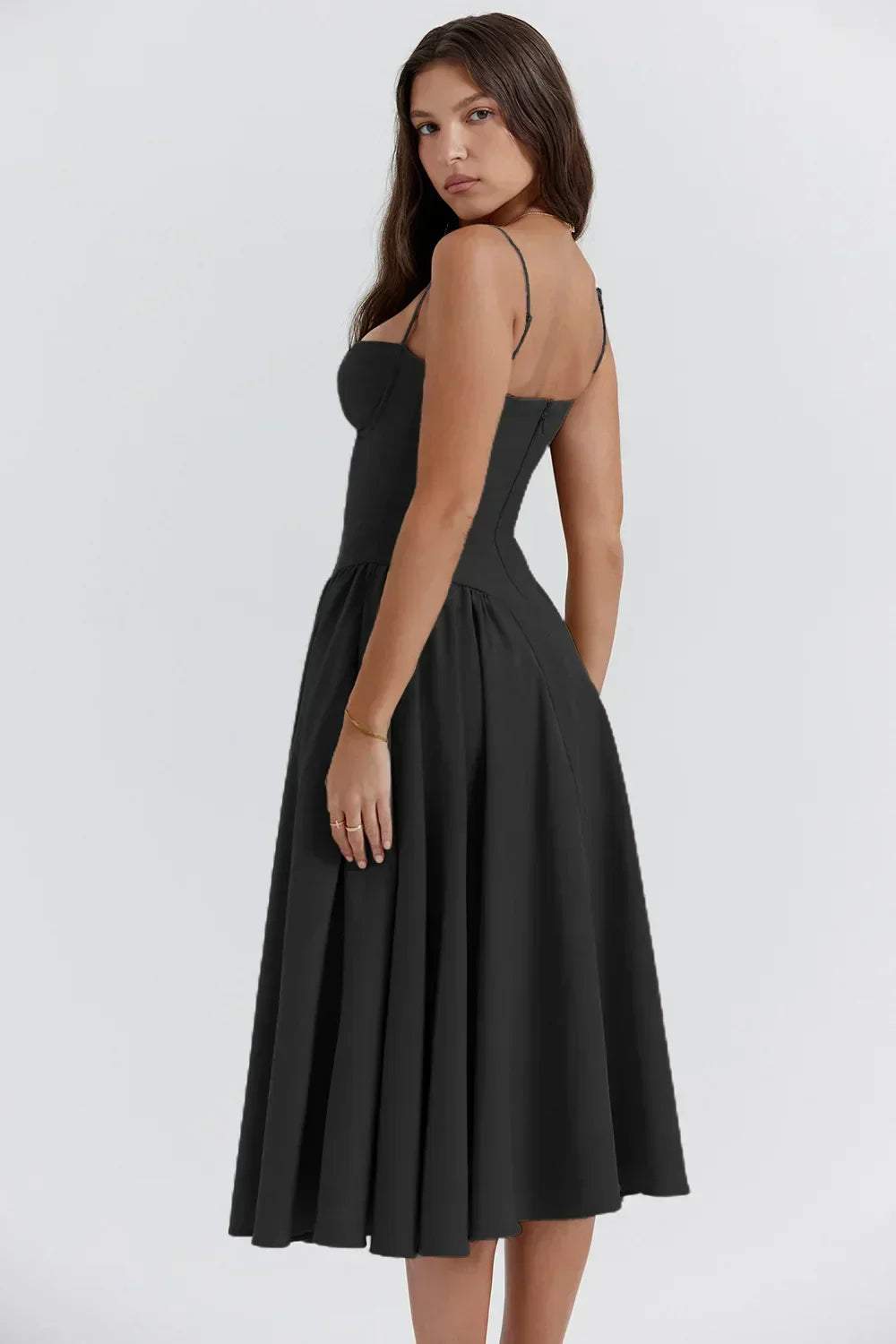 womens-midi-dress-in-woven-material-with-bust-seams-and-pockets-14