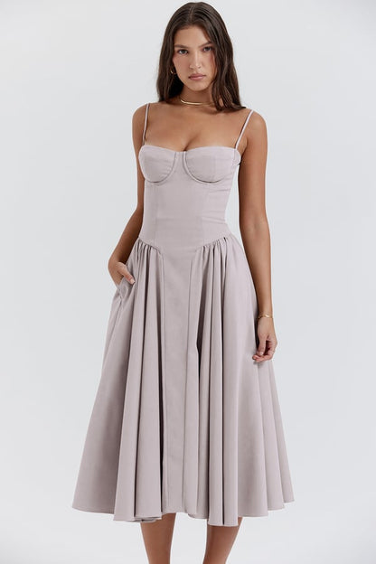 womens-midi-dress-in-woven-material-with-bust-seams-and-pockets-22