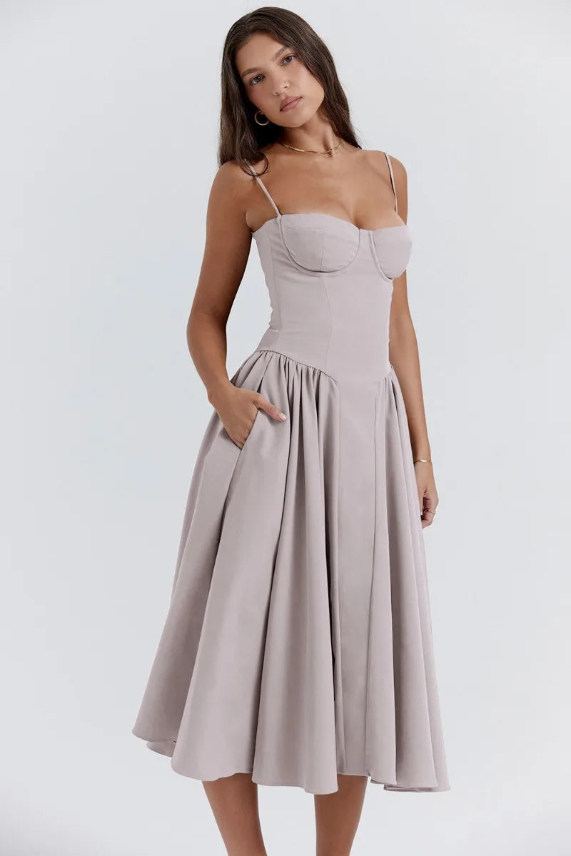 womens-midi-dress-in-woven-material-with-bust-seams-and-pockets-23
