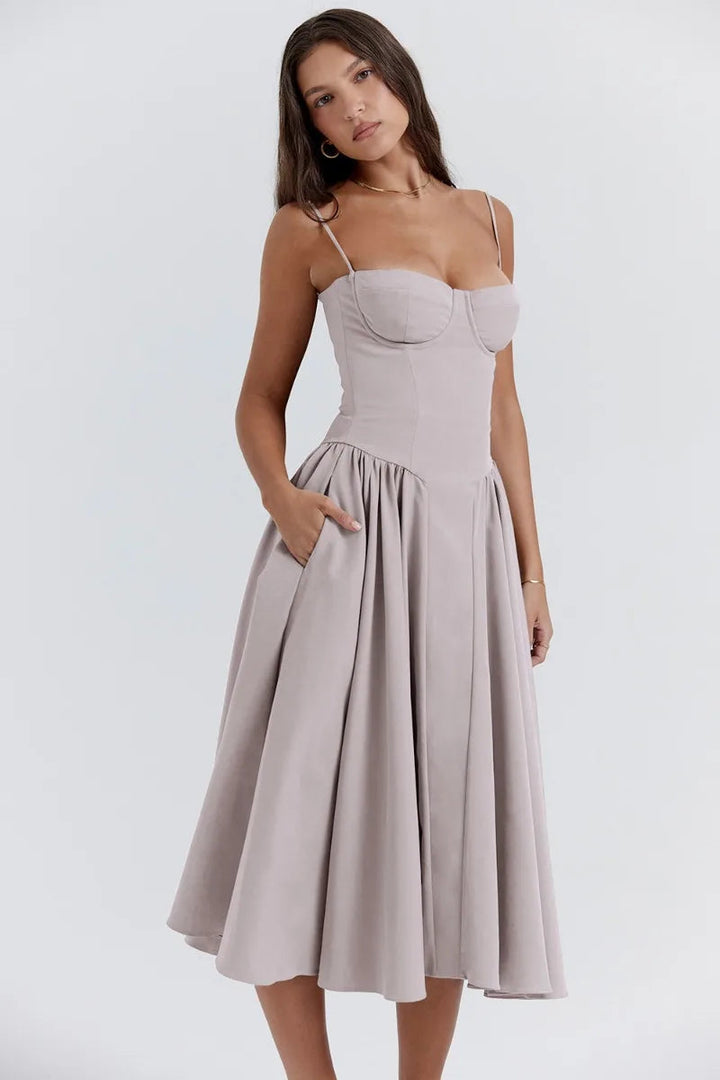 womens-midi-dress-in-woven-material-with-bust-seams-and-pockets-23