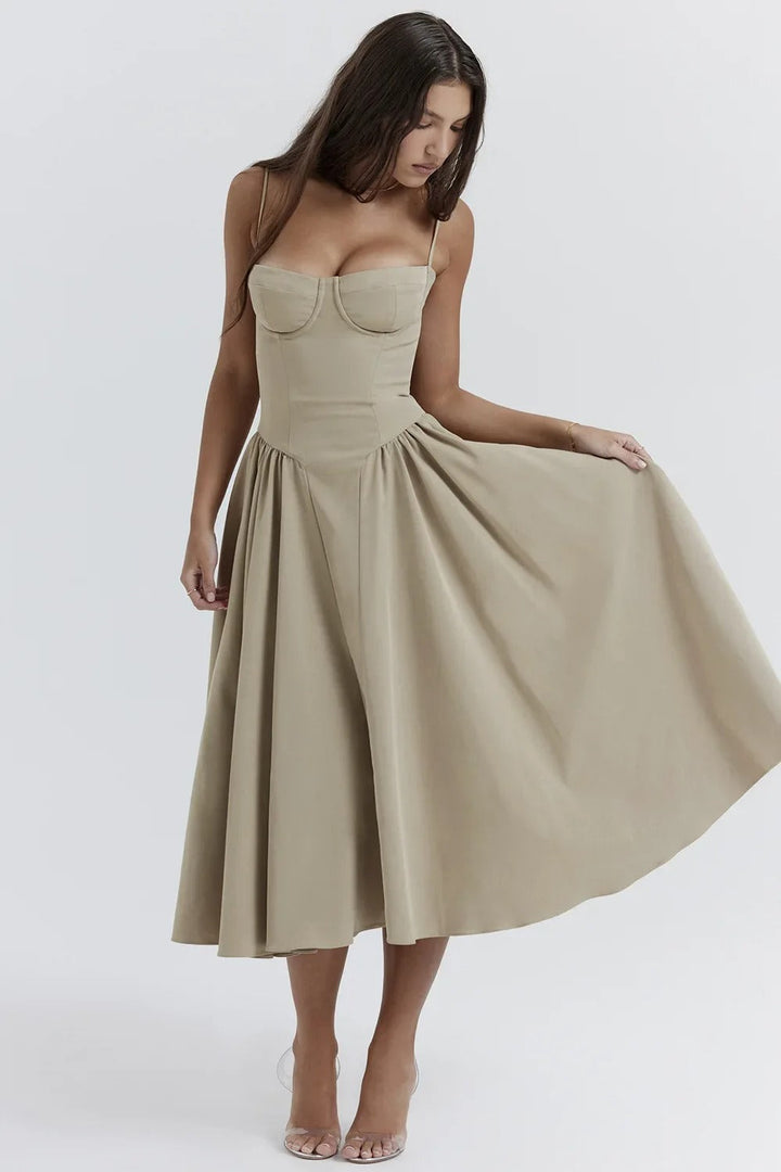 womens-midi-dress-in-woven-material-with-bust-seams-and-pockets-26