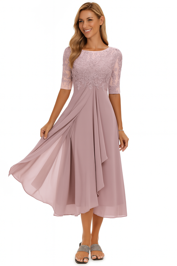 womens-midi-dress-with-floral-lace-bodice-and-sheer-sleeves-2