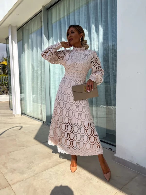 womens-midi-dress-with-lace-overlay-and-high-neckline-3