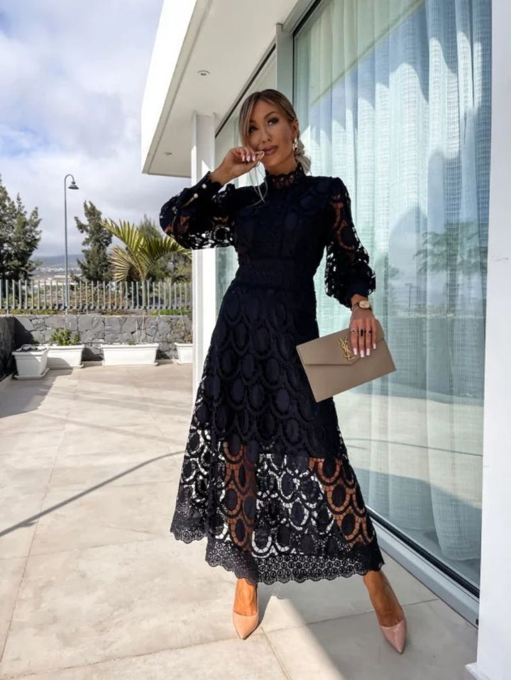 womens-midi-dress-with-lace-overlay-and-high-neckline-6