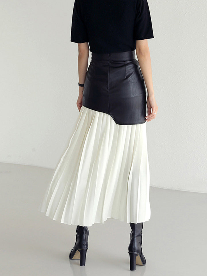 womens-midi-skirt-with-faux-overlay-and-pleated-hem-3