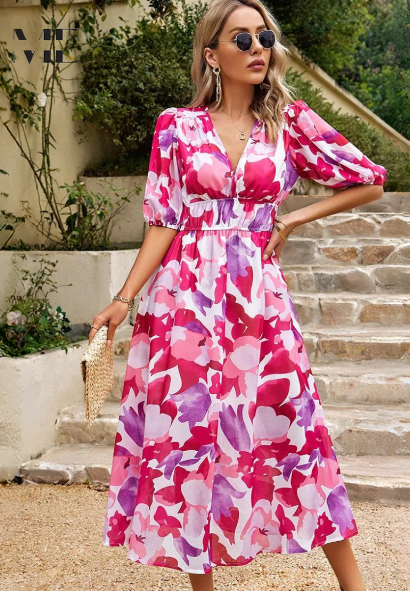 womens-midi-synthetic-dress-with-v-neck-and-smocked-waist-17