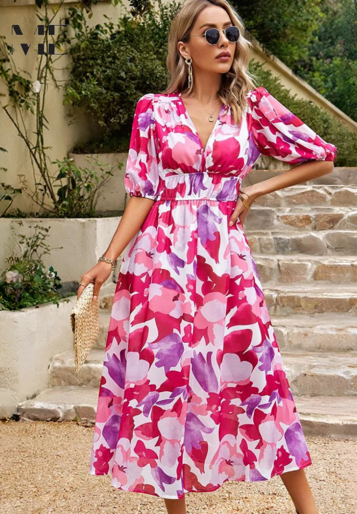 womens-midi-synthetic-dress-with-v-neck-and-smocked-waist-17