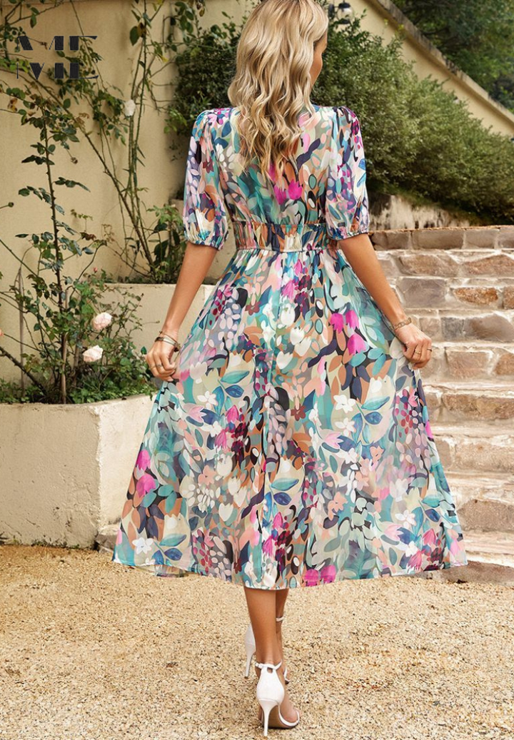 womens-midi-synthetic-dress-with-v-neck-and-smocked-waist-3