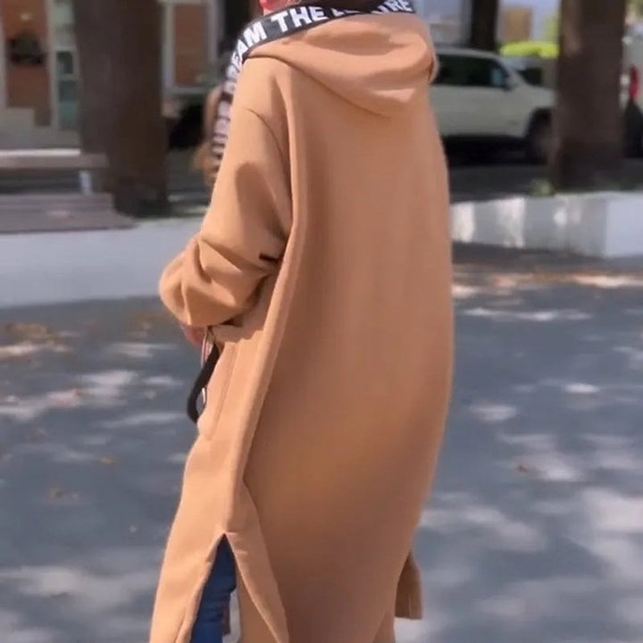 Yvette | Women's Longline Button-Front Coat with Side Slits