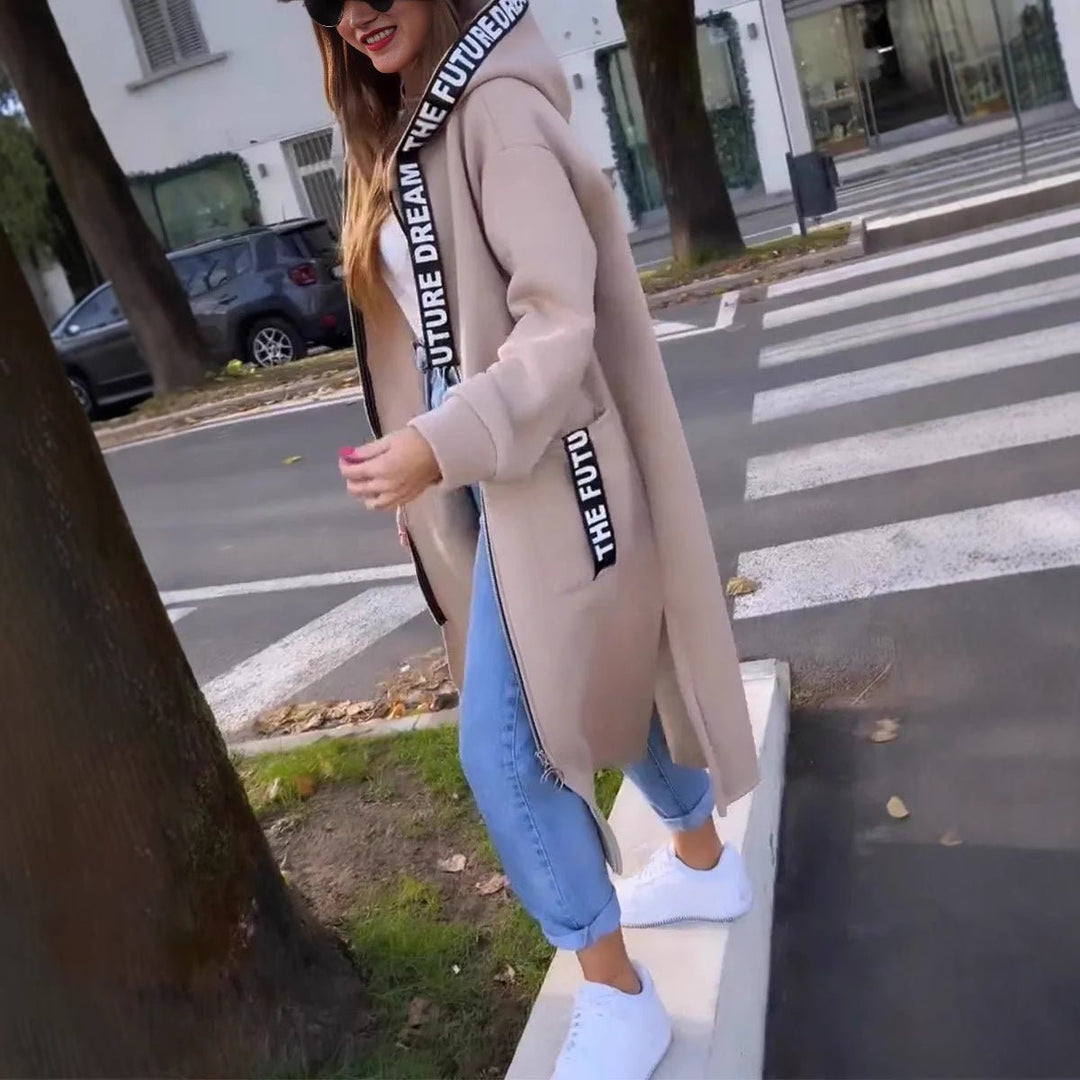 Yvette | Women's Longline Button-Front Coat with Side Slits