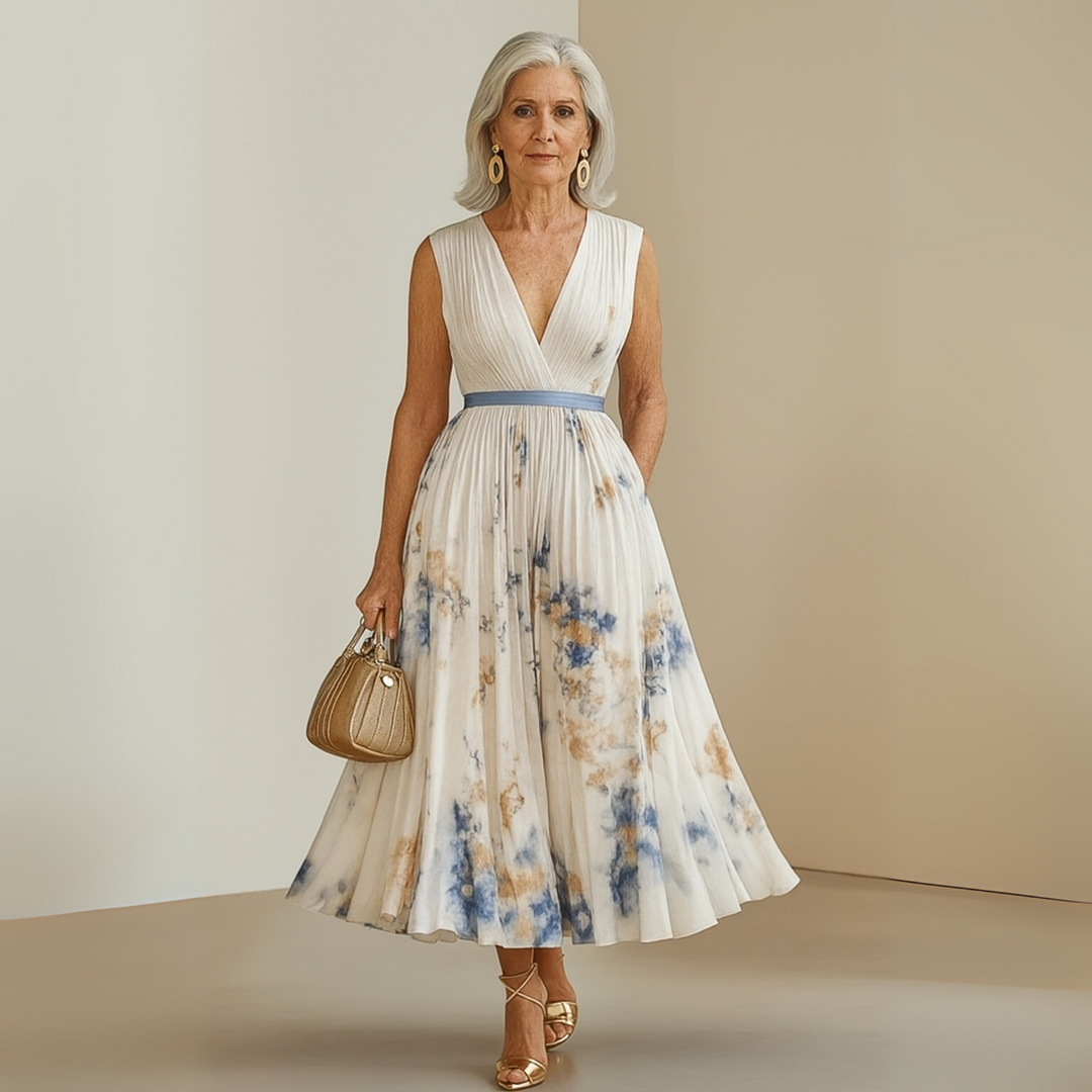 womens-pleated-chiffon-maxi-dress-with-v-neck-and-pockets-8
