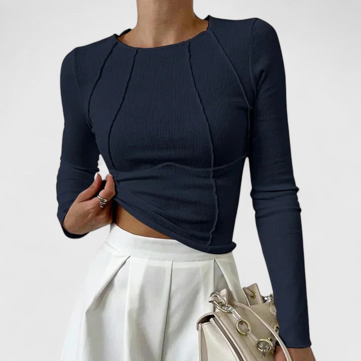 womens-ribbed-knit-top-with-crew-neck-and-seamed-panels-3