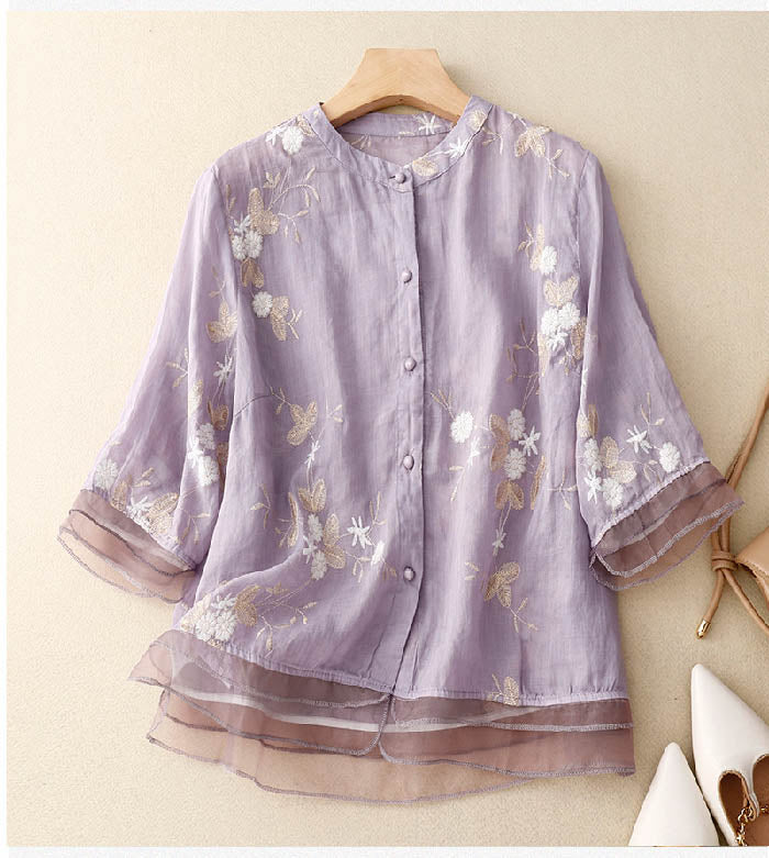 womens-semi-sheer-woven-blouse-with-embroidery-and-band-collar-6