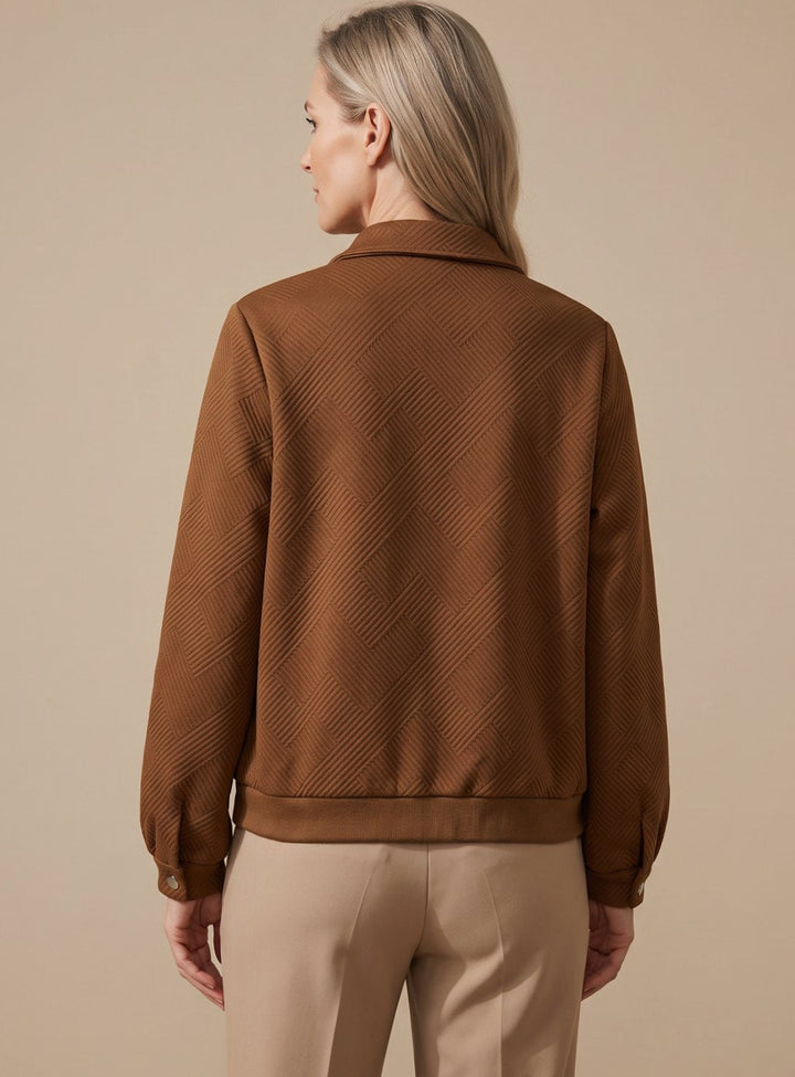 Anouk | Women's Zip-Front Shirt Jacket with Chest Pockets and Ribbed Hem