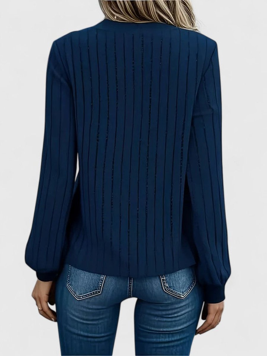 Ambre | Women's V-Neck Ribbed Cable Sweater