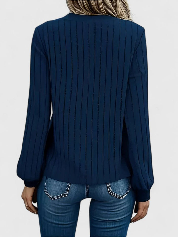 Ambre | Women's V-Neck Ribbed Cable Sweater