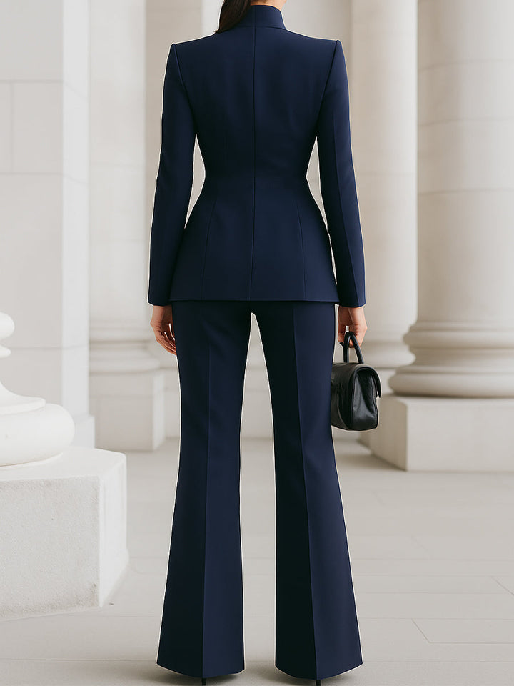 womens-woven-blazer-set-with-stand-collar-and-wide-leg-pants-4