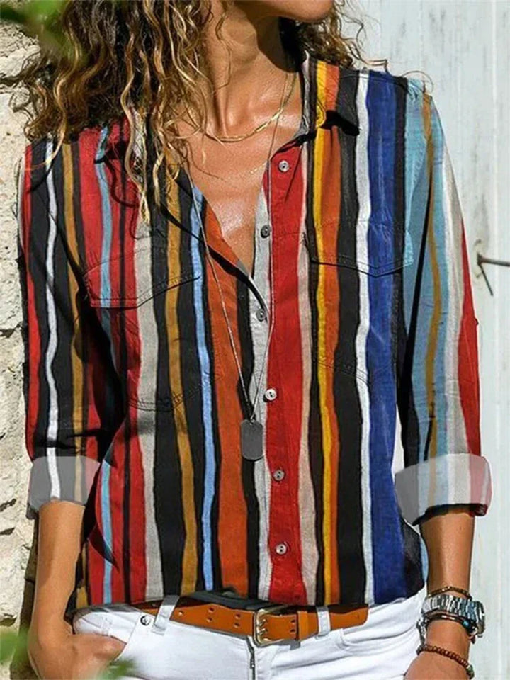 womens-woven-blouse-with-button-placket-and-roll-tab-sleeves-2