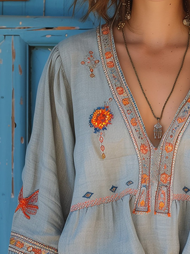 womens-woven-blouse-with-embroidered-trim-and-v-neck-3