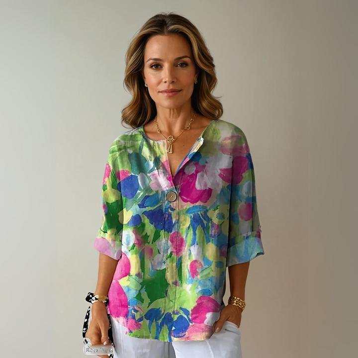 womens-woven-blouse-with-floral-print-and-split-neck-4