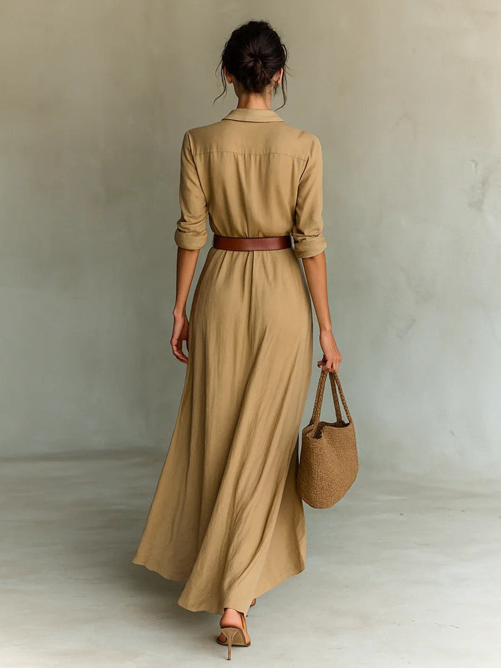 womens-woven-maxi-dress-with-button-front-and-waist-tie-6