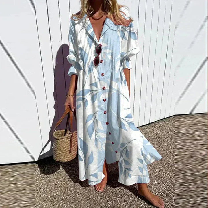 womens-woven-maxi-dress-with-collared-v-neck-and-buttons-5
