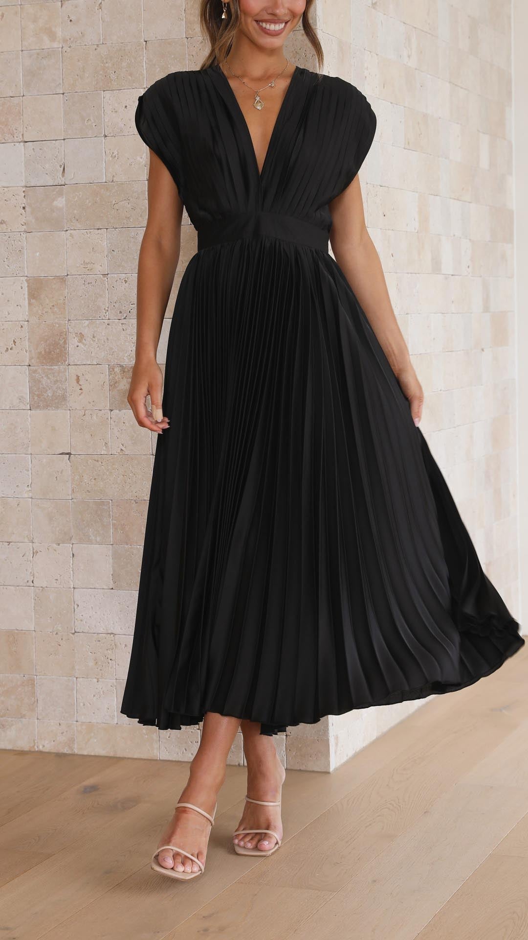 womens-woven-maxi-dress-with-pleated-skirt-and-back-tie-18