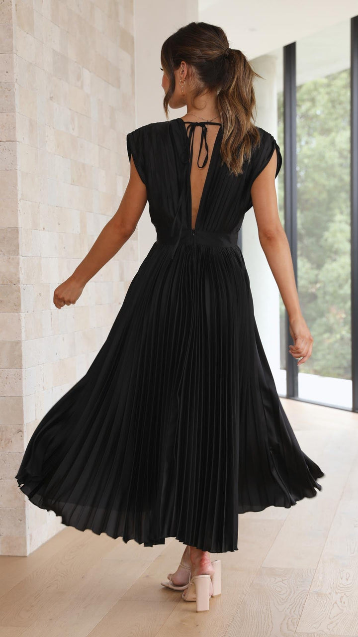 womens-woven-maxi-dress-with-pleated-skirt-and-back-tie-19