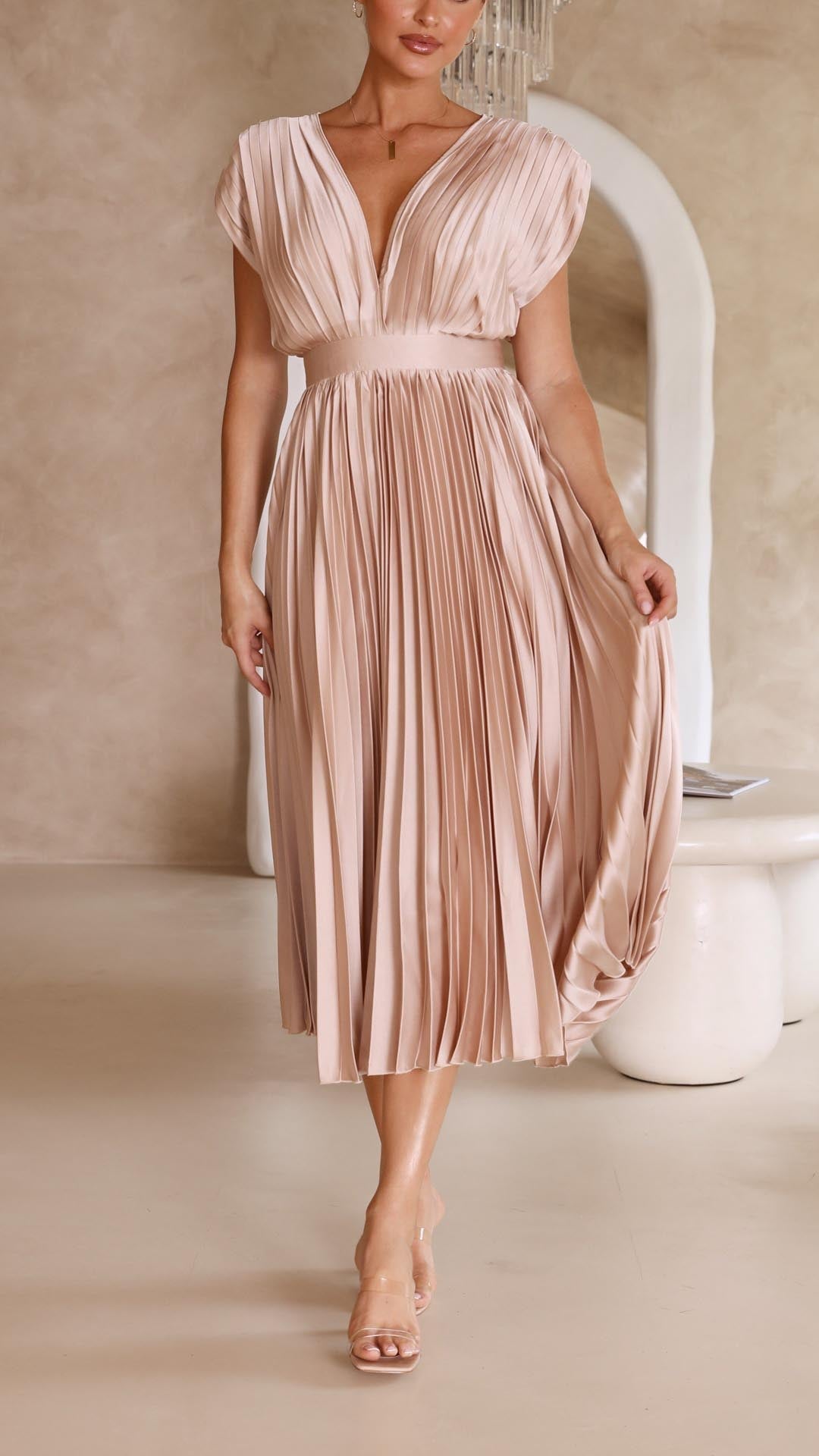 womens-woven-maxi-dress-with-pleated-skirt-and-back-tie-6
