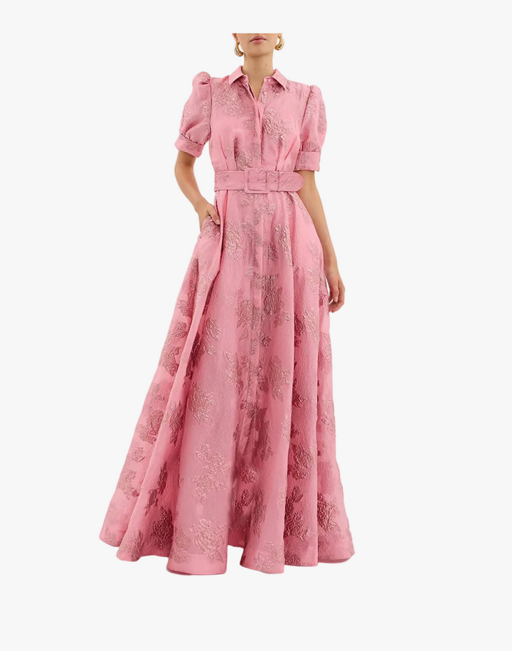 womens-woven-maxi-dress-with-puff-sleeves-and-belt-1