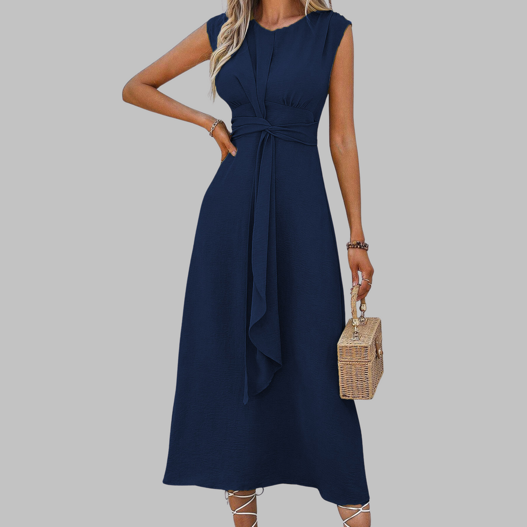 womens-woven-maxi-dress-with-round-neck-and-waist-tie-8