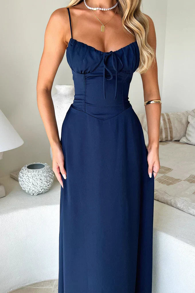 womens-woven-maxi-dress-with-spaghetti-straps-and-bow-front-5