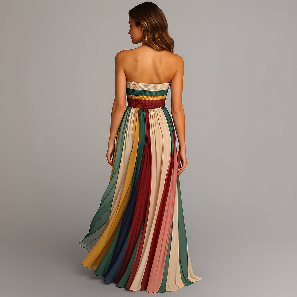 womens-woven-maxi-dress-with-strapless-bodice-and-pleated-skirt-4