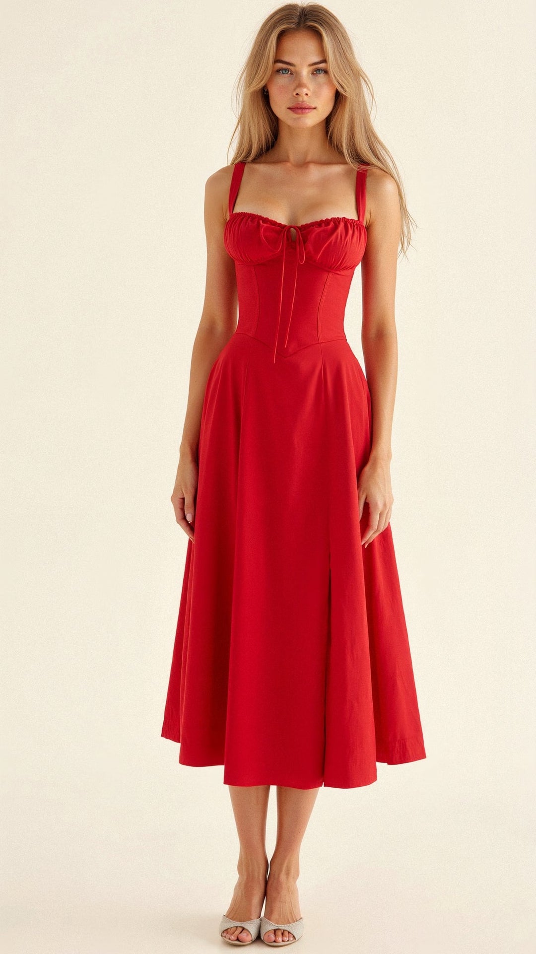 womens-woven-midi-dress-with-bustier-bodice-and-side-slit-11
