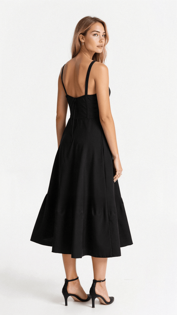 womens-woven-midi-dress-with-bustier-bodice-and-side-slit-4