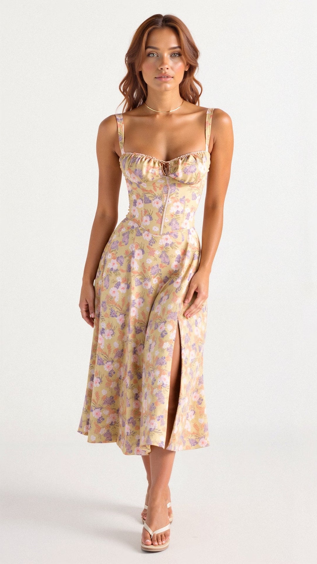 womens-woven-midi-dress-with-corset-bodice-and-slit-1