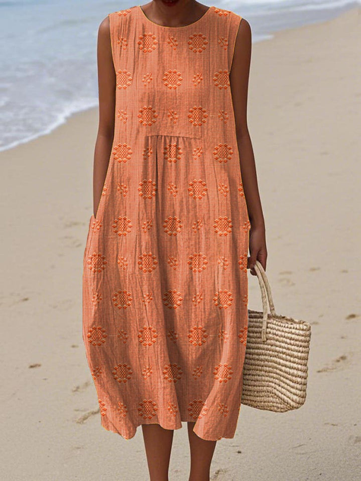 womens-woven-midi-dress-with-embroidered-motif-and-pockets-6