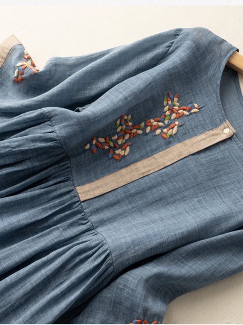 womens-woven-midi-dress-with-embroidery-and-button-placket-7
