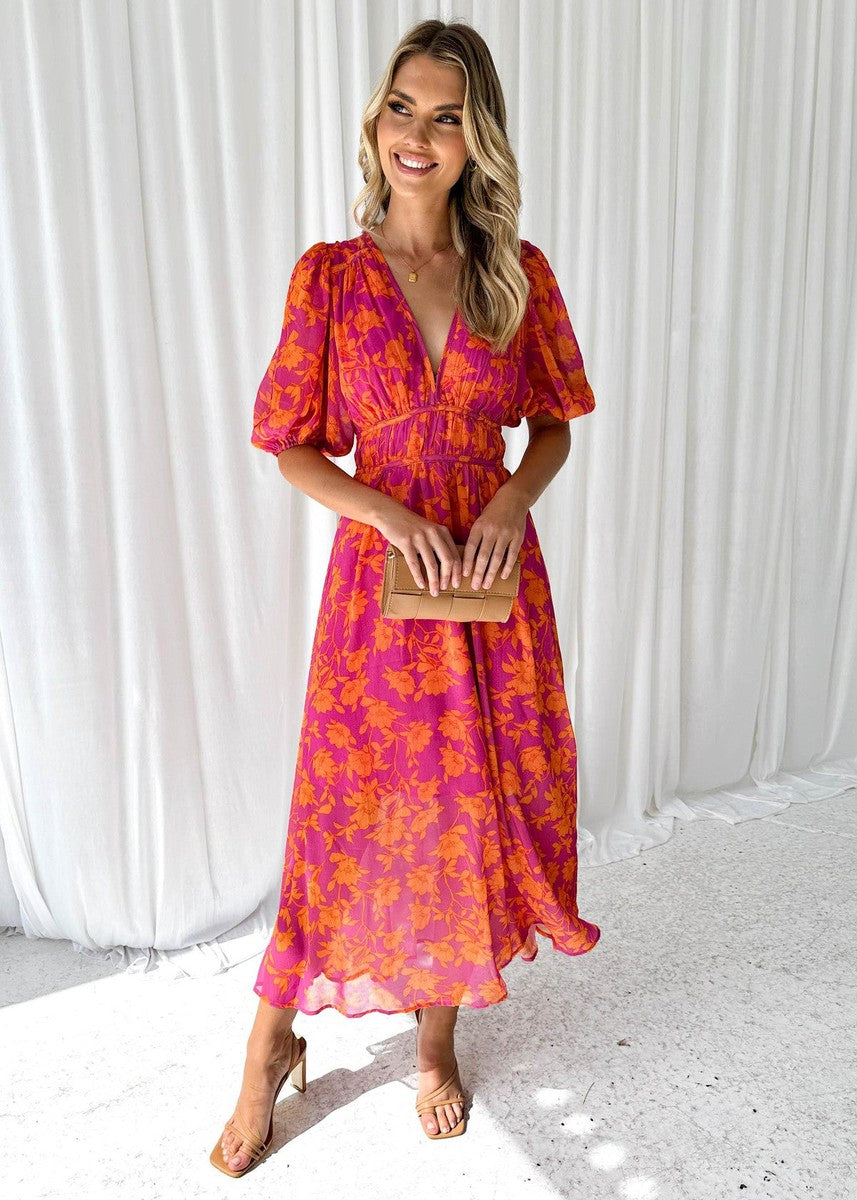 womens-woven-midi-dress-with-floral-print-and-puff-sleeves-1