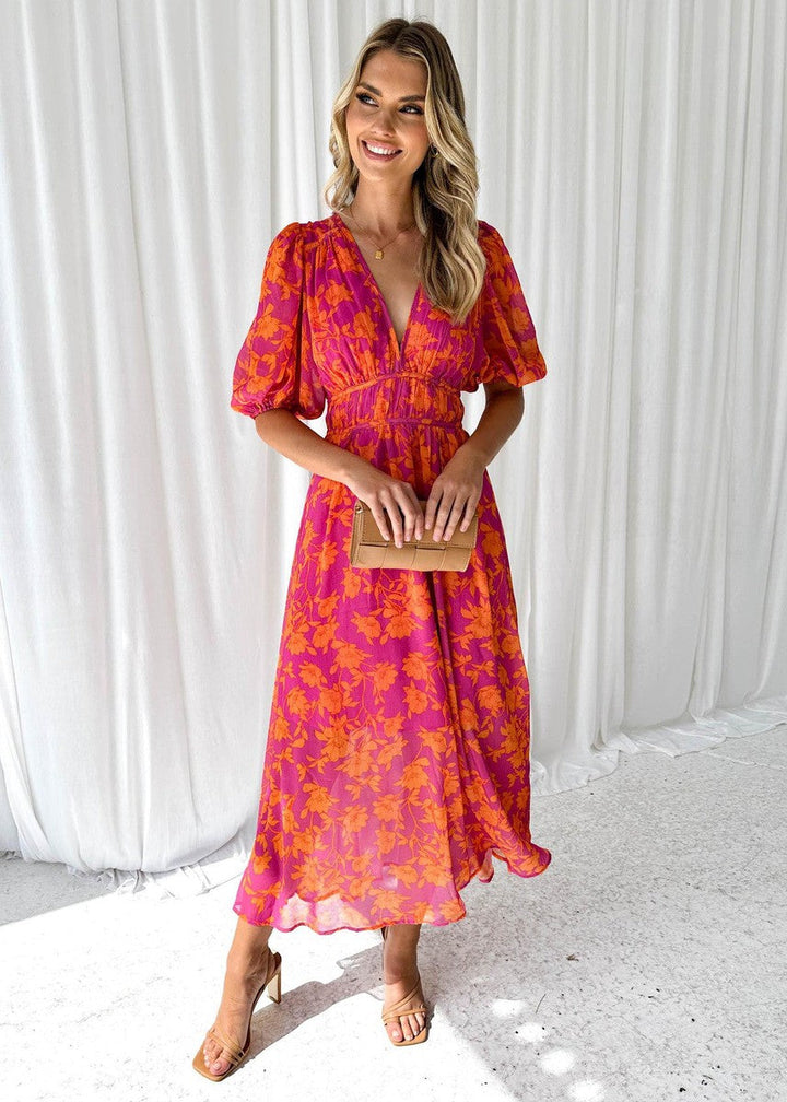 womens-woven-midi-dress-with-floral-print-and-puff-sleeves-1