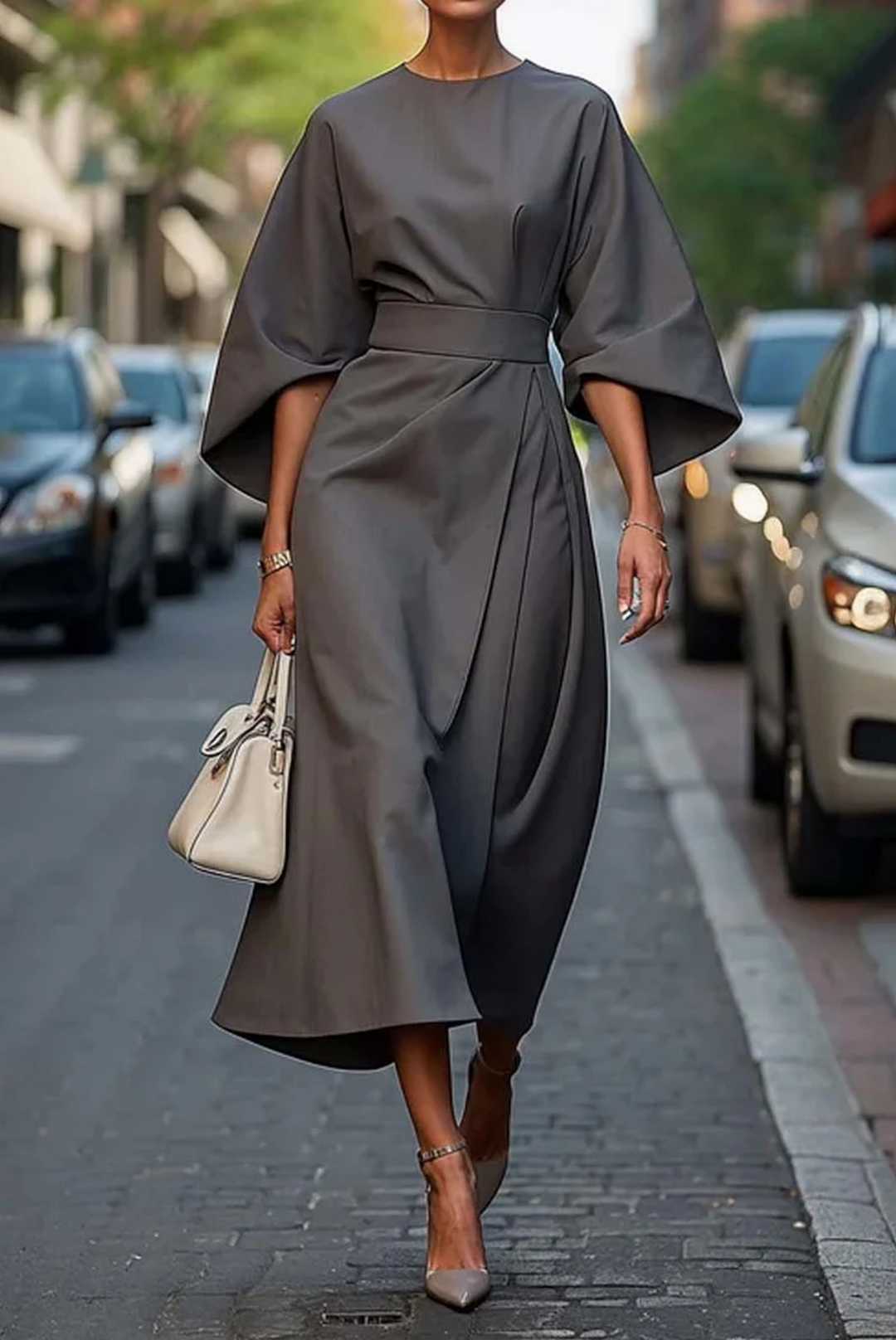 womens-woven-midi-dress-with-side-tie-and-batwing-sleeves-6