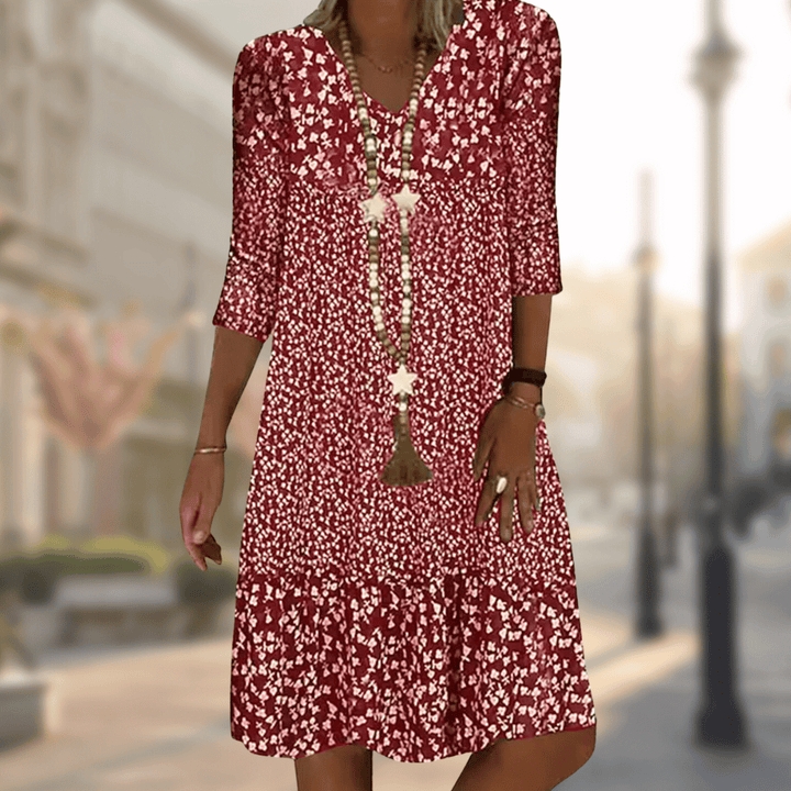 womens-woven-midi-dress-with-v-neck-and-ruffle-hem-2