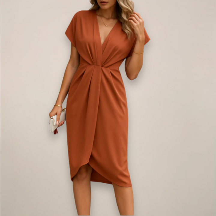 womens-woven-midi-dress-with-v-neck-and-wrap-front-3