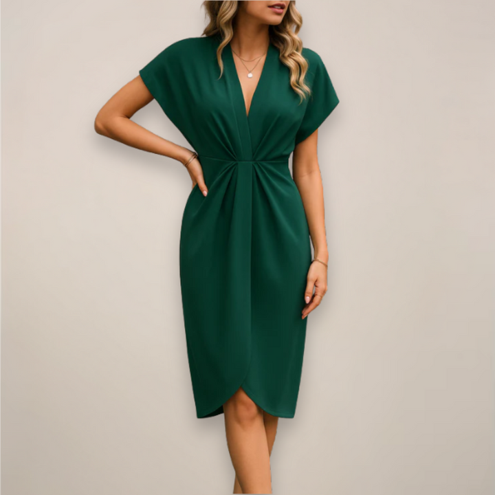 womens-woven-midi-dress-with-v-neck-and-wrap-front-4
