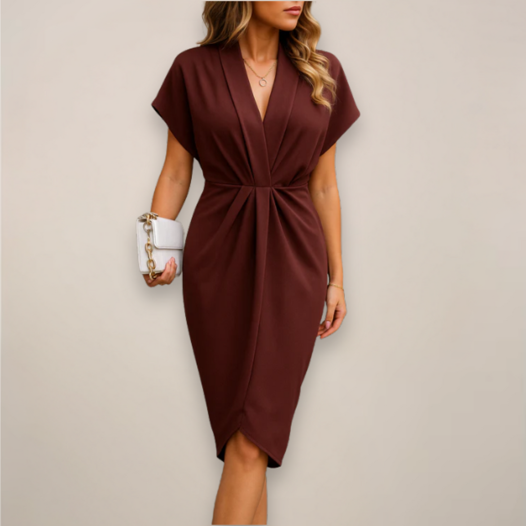 womens-woven-midi-dress-with-v-neck-and-wrap-front-5