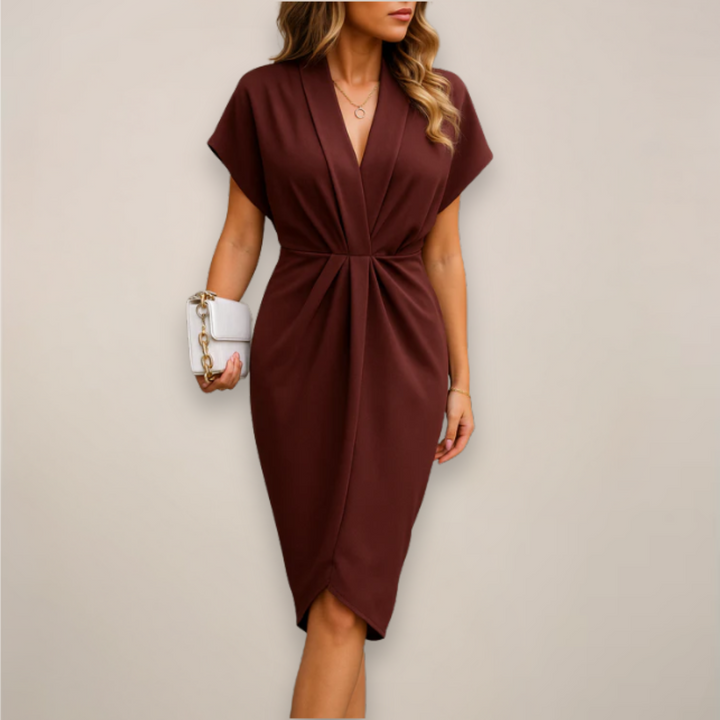 womens-woven-midi-dress-with-v-neck-and-wrap-front-5